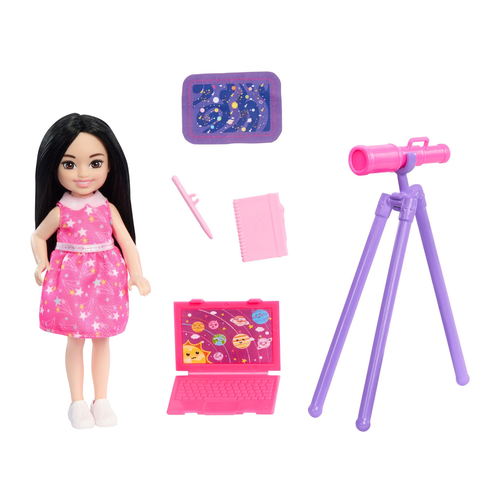 Barbie  Chelsea  Poupée Astronome et Accessoires, Brunette