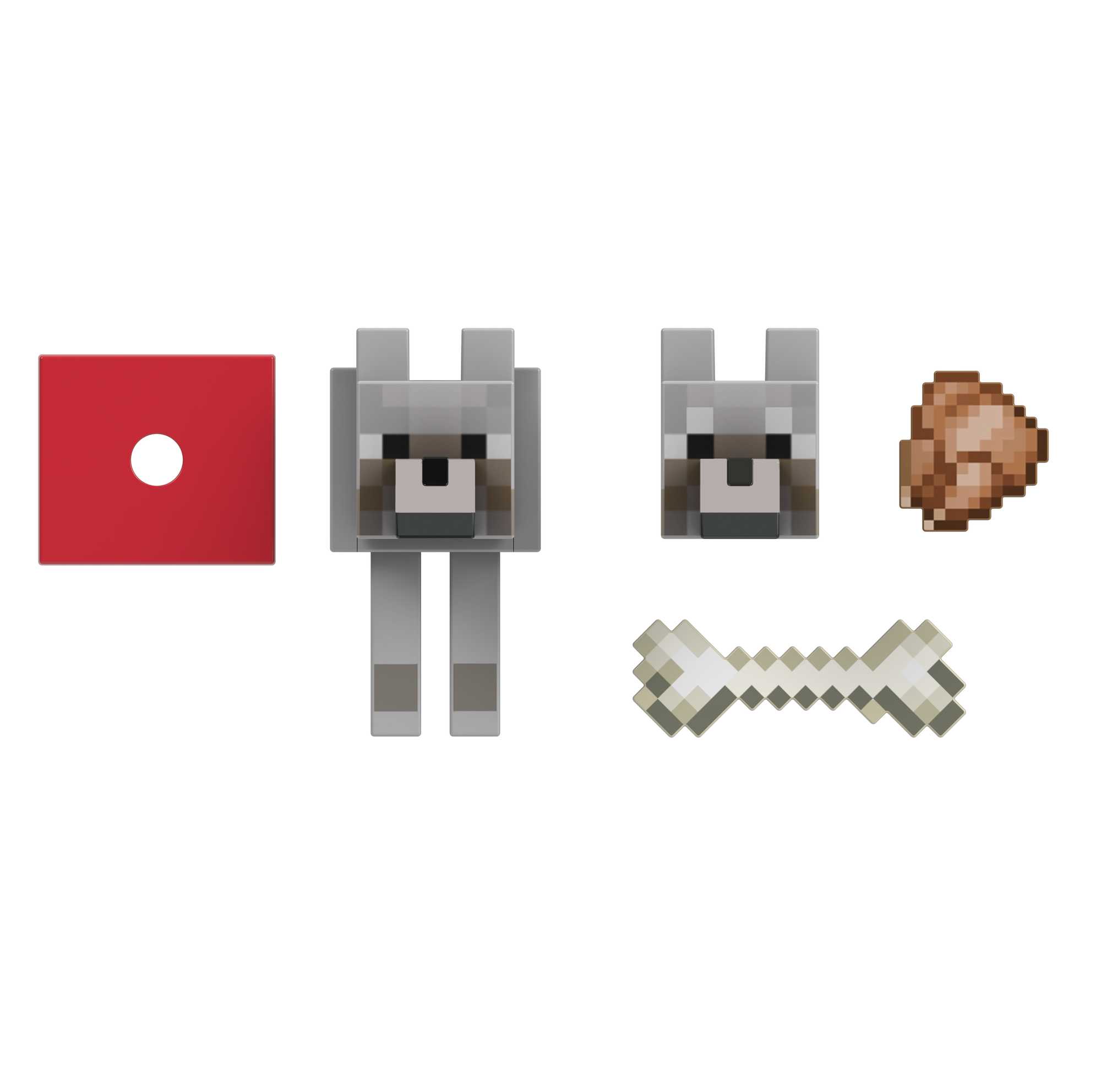 Minecraft Diamond Wolf Action Figure With Accessories, 5.5-inch Toy Collectible