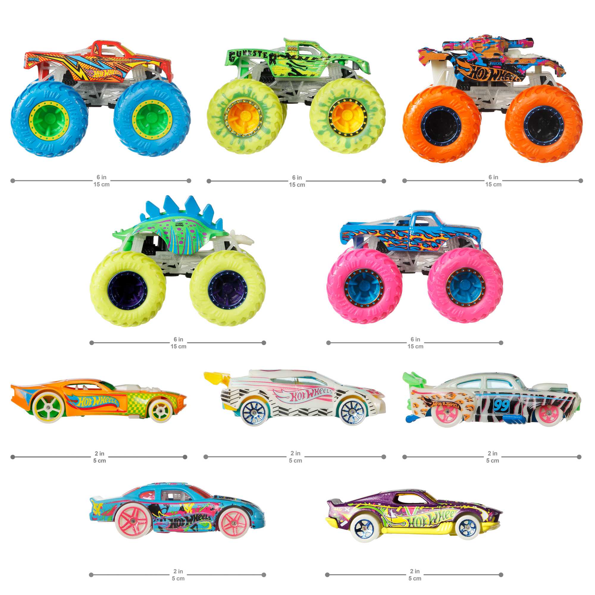 Hot Wheels Monster Trucks Glow in The Dark Collection