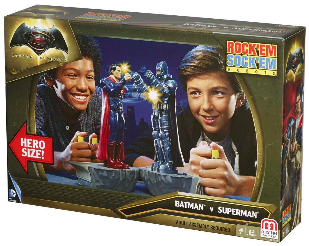 Batman vs Superman Rock 'Em Sock 'Em Robots 2-Player Kids Game, Fighting Robots Action Game