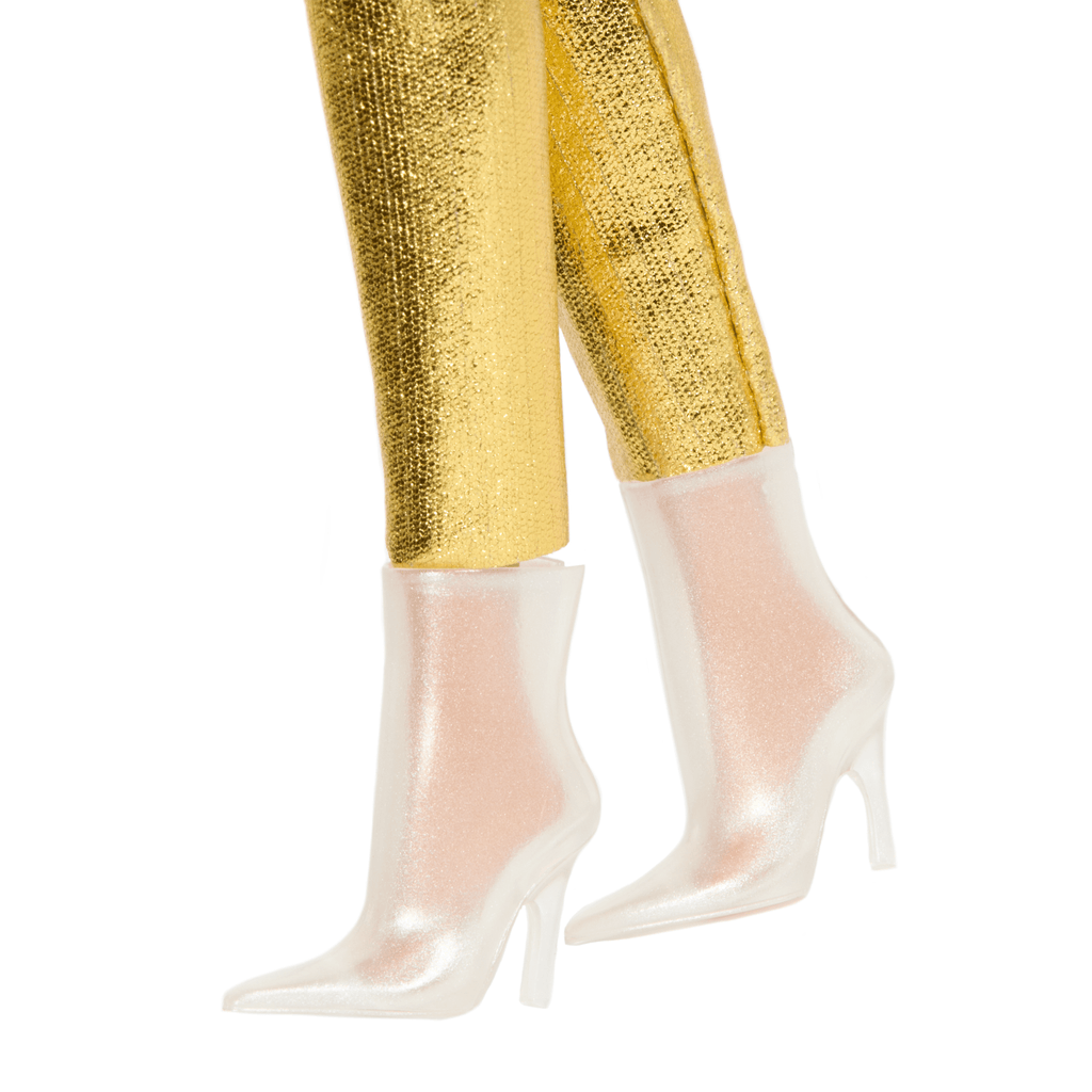 Barbie Fashionistas Doll #222, Petite With Blonde Wavy Hair, Golden Jumpsuit, 65th Anniversary