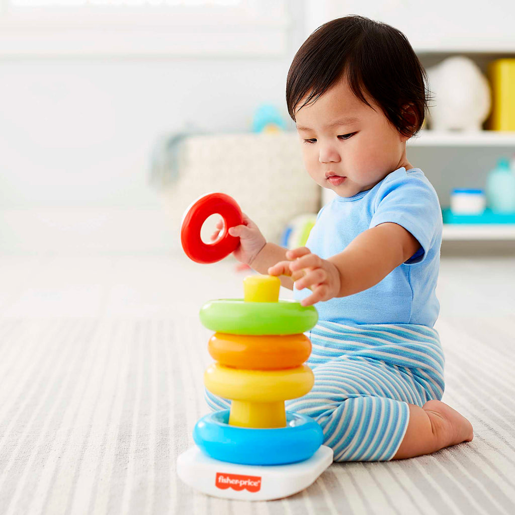 Fisher-Price Rock-A-Stack Ring Stacking Toy With Roly-Poly Base For Infants