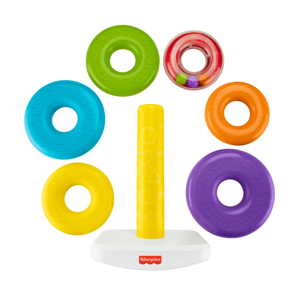 Fisher-Price Giant Rock-A-Stack Baby Toy, Ring Stacking Toy For Infants And Toddlers, 14+ Inches Tall