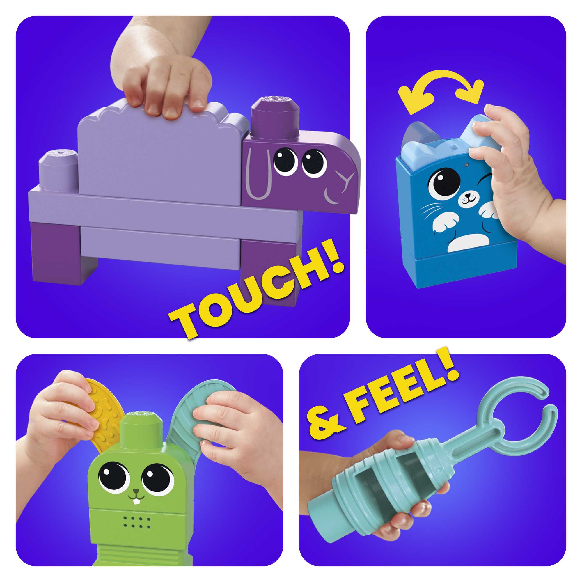 MEGA Bloks Fisher Price Musical Farm Band Sensory Block Toy (45 Pieces) For Toddler