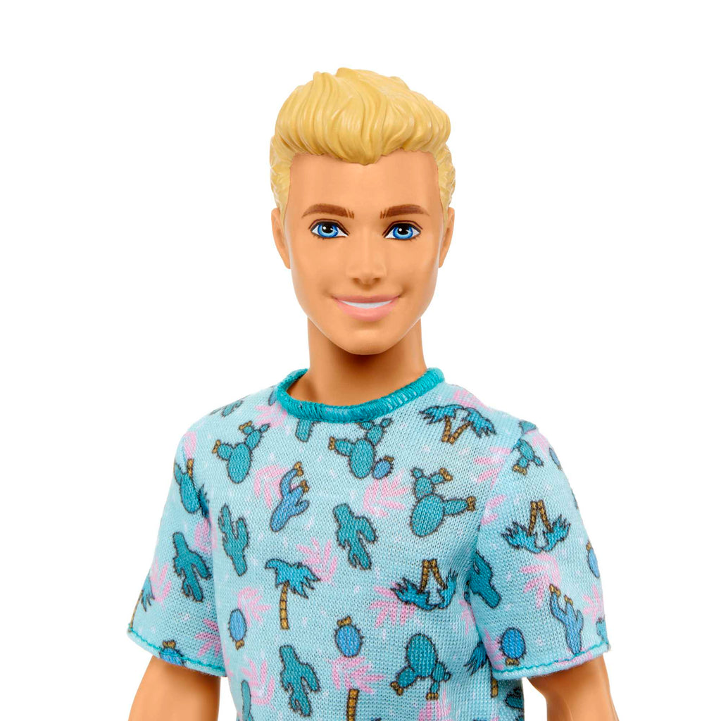 Barbie Ken Fashionistas Doll #211 With Blond Hair And Cactus Tee
