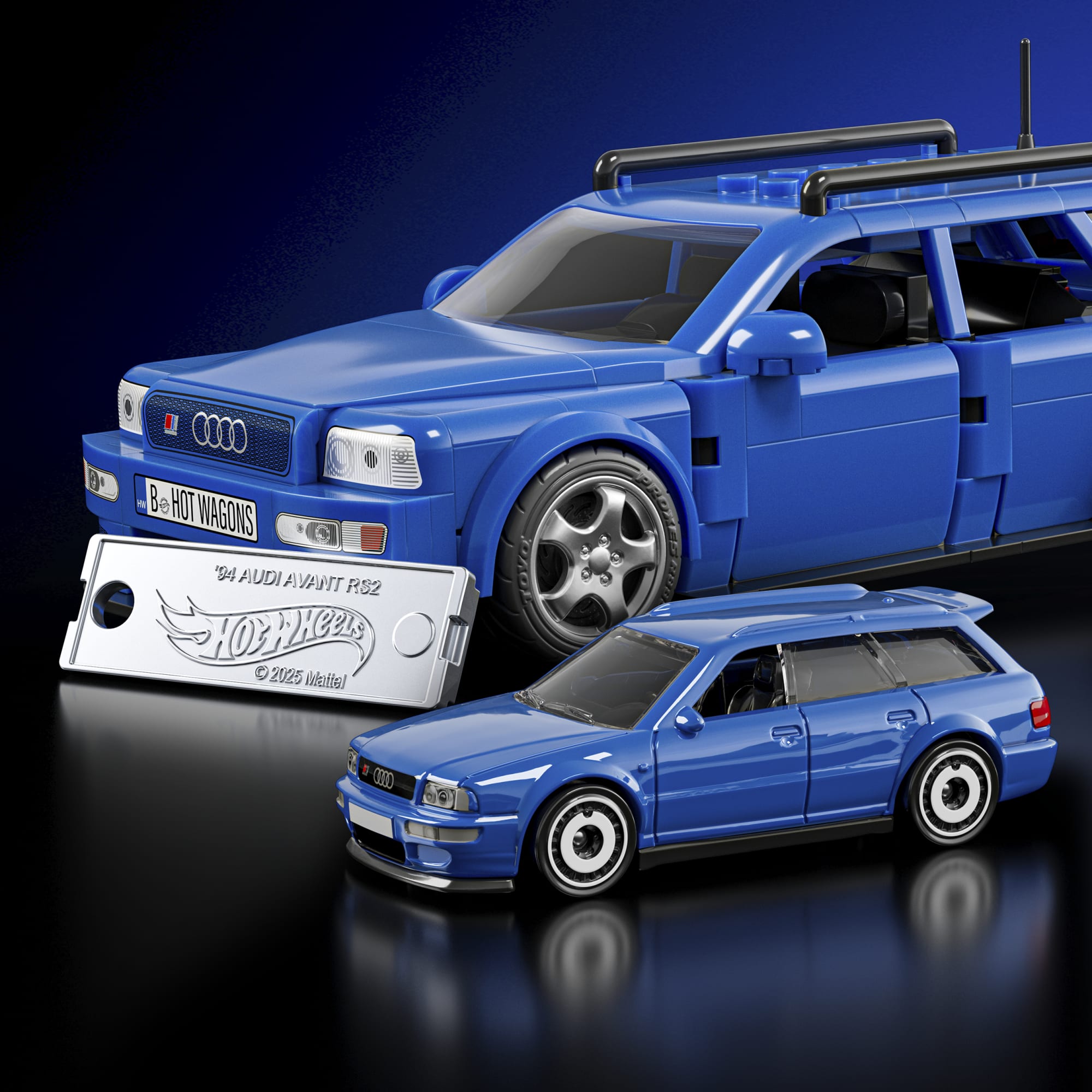 Mattel Brick Shop Hot Wheels Audi Avant RS2 Building Toy Kit (253 Pieces), For Collectors