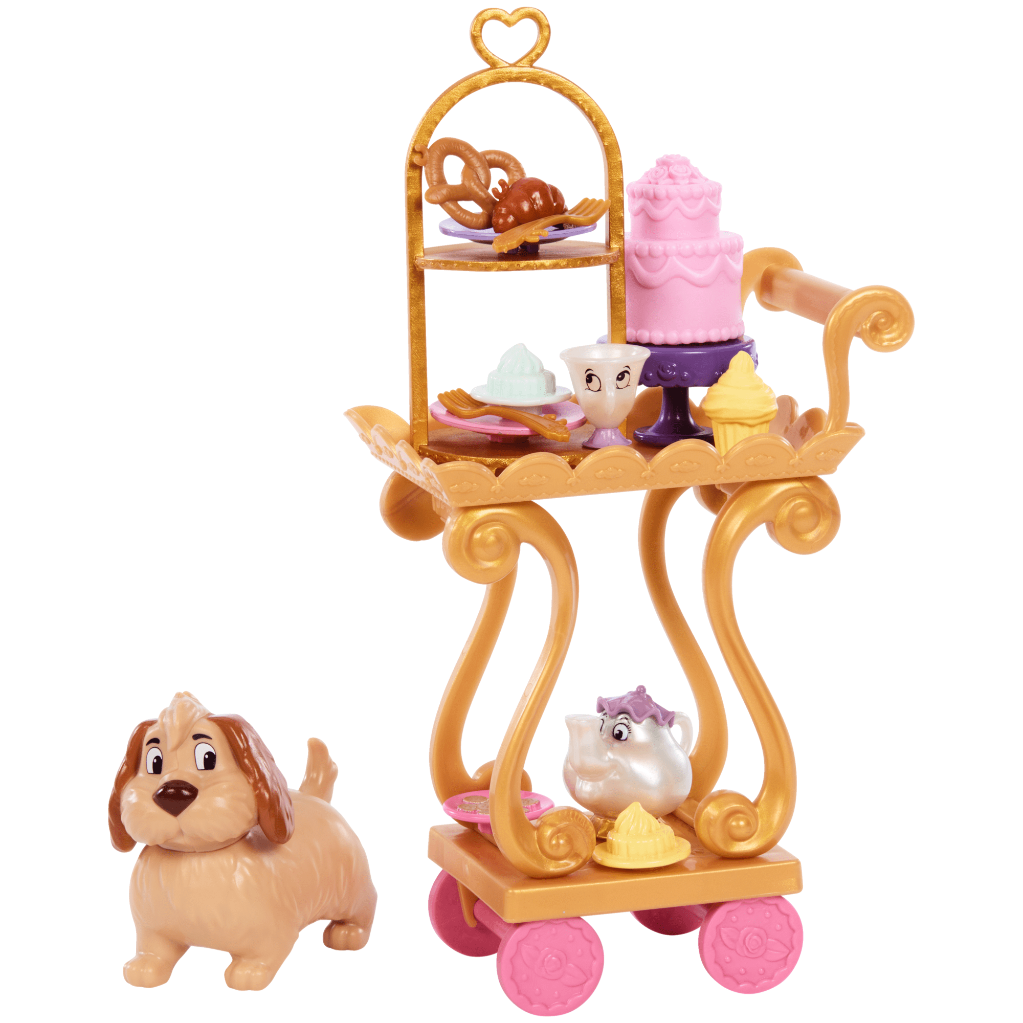 Disney Princess Enchanted Stories Belle Tea Set W/ Cart, Friends & 13 Accessories, Inspired By Movie