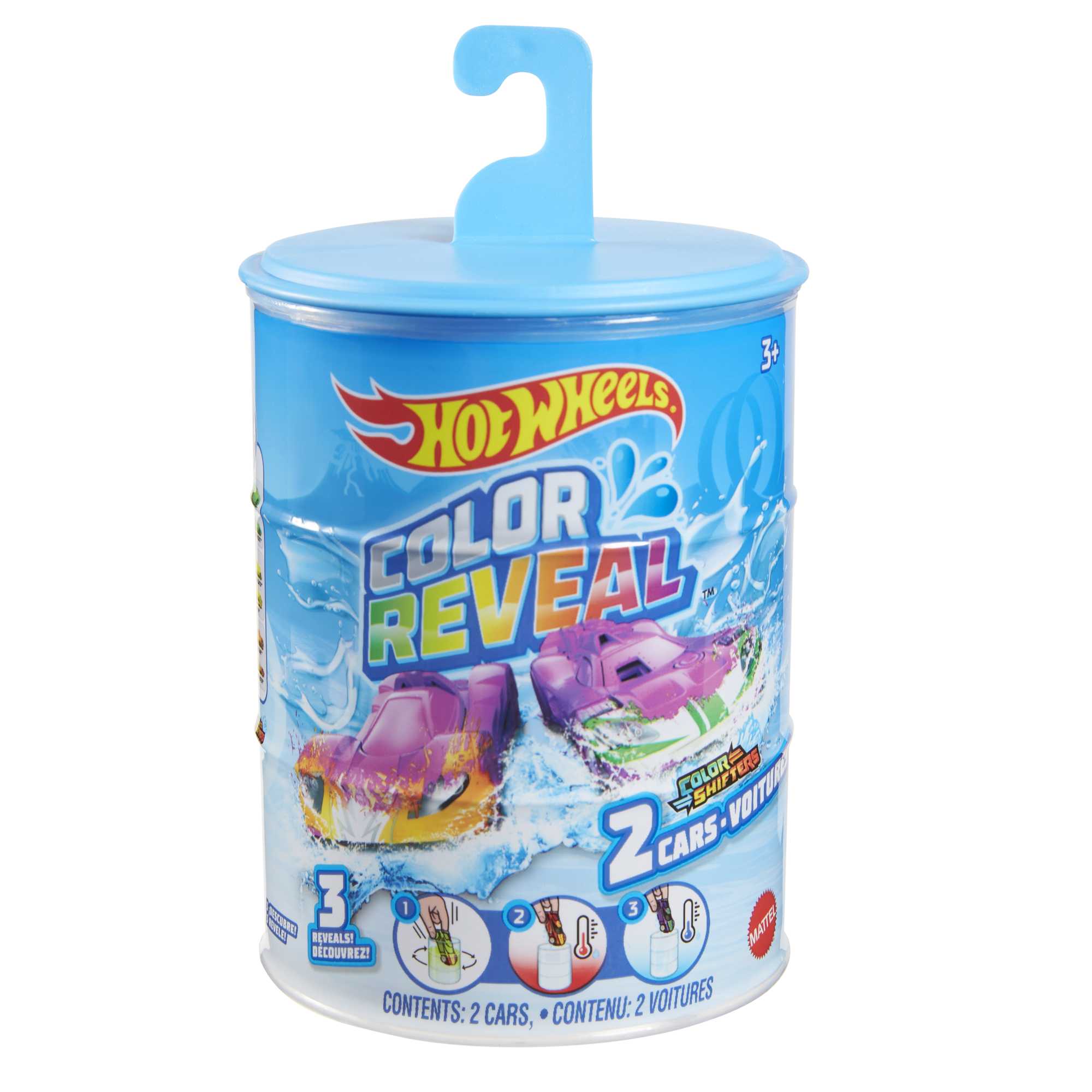 Hot Wheels Color Reveal, Set Of 2 1:64 Scale Vehicles With Surprise Reveal & Color-Change Feature