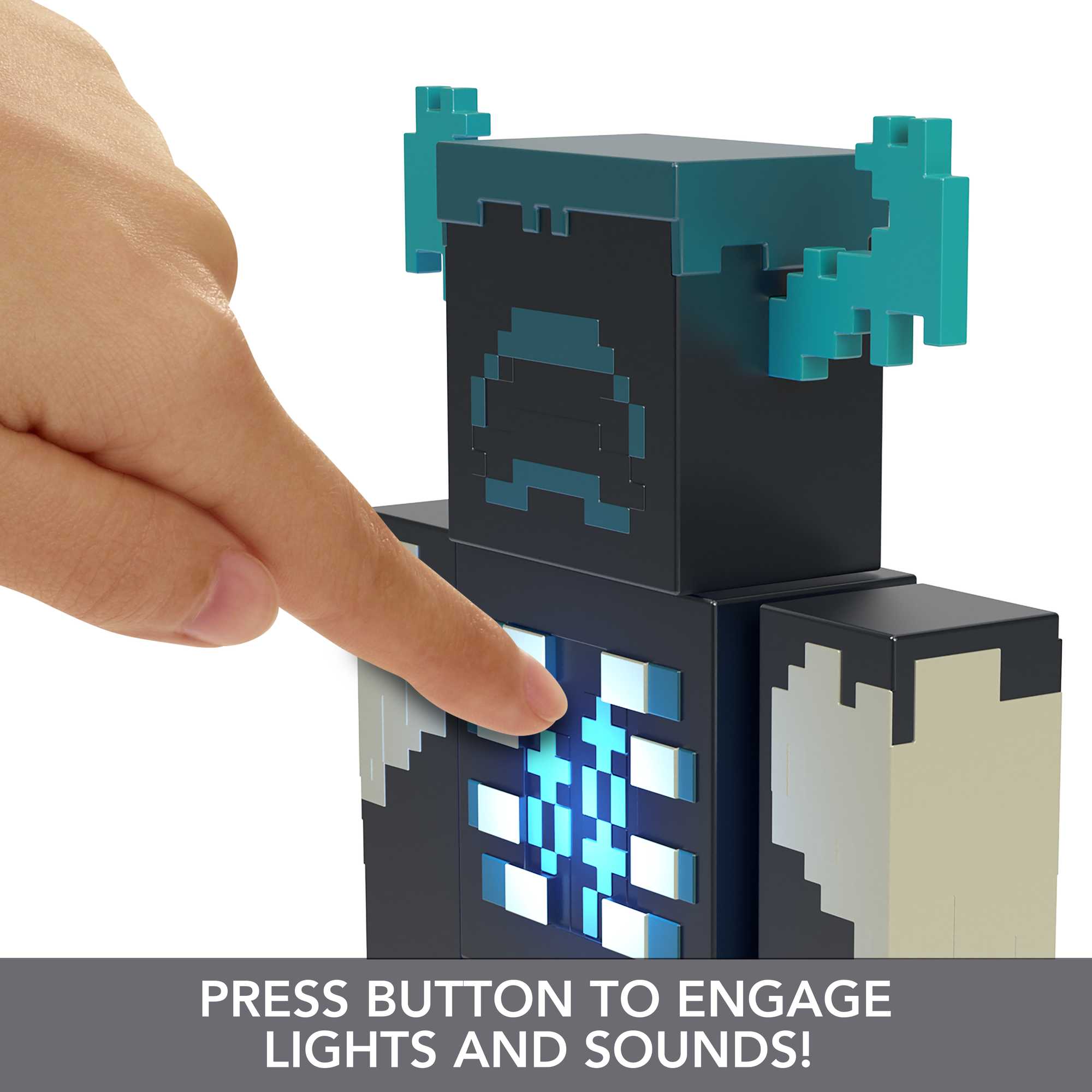 Minecraft Warden Action Figure Toy With Lights, Sounds And Accessories