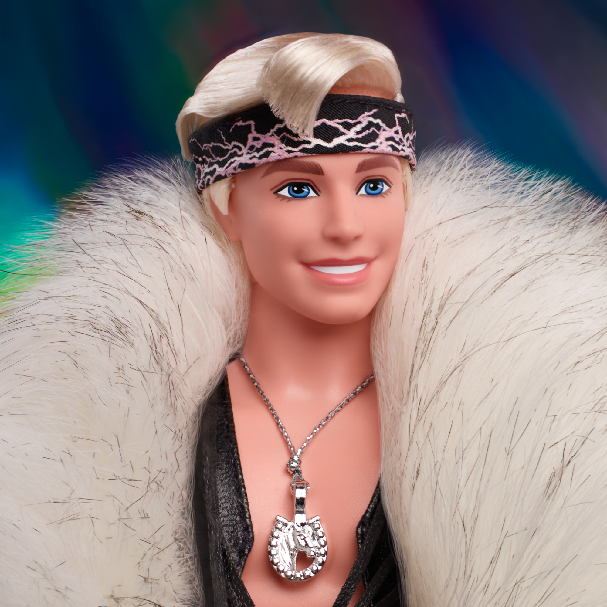 Barbie The Movie Collectible Ken Doll Wearing Faux Fur Coat And Black Fringe Vest