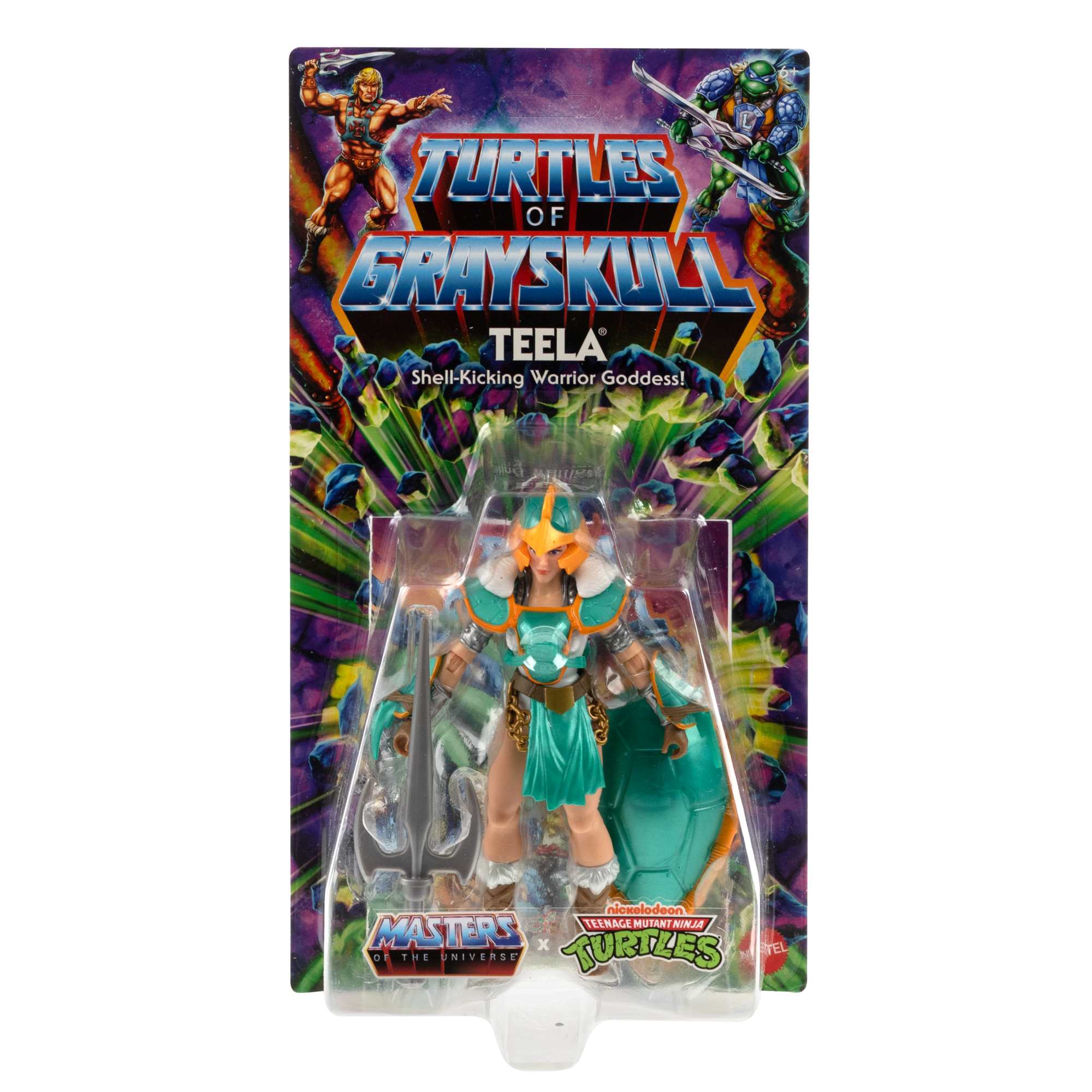 Masters Of The Universe Origins Turtles Of Grayskull Teela Action Figure Toy in Turtle inspired Armor