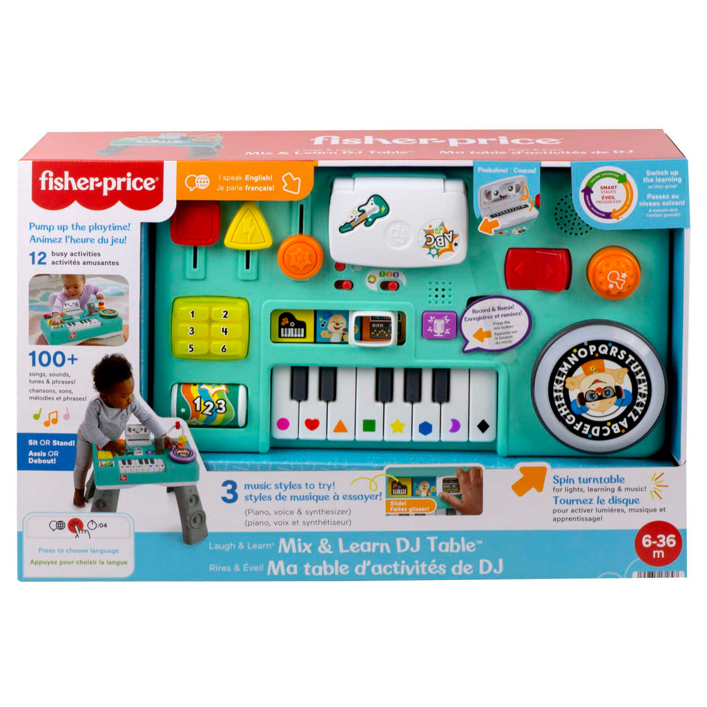 Fisher-Price Laugh & Learn Mix & Learn DJ Table Musical Learning Toy For Baby & Toddler, Multi-Language Version