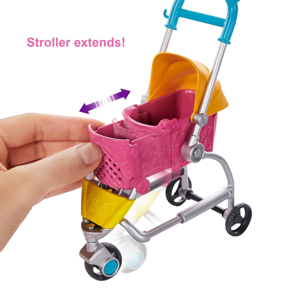 Barbie Stroll ‘n Play Pups Doll And Accessories