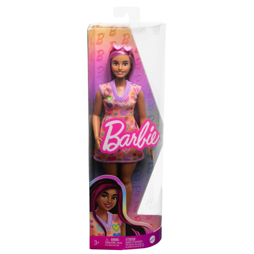 Barbie Fashionistas Doll #207 With Pink-Streaked Hair And Heart Dress