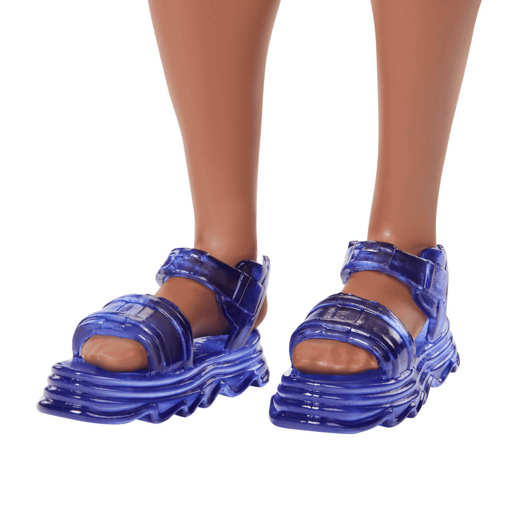 Barbie Fashionistas Ken Doll #220 With Hearing AIds Wearing An Orange Shirt & Jelly Shoes