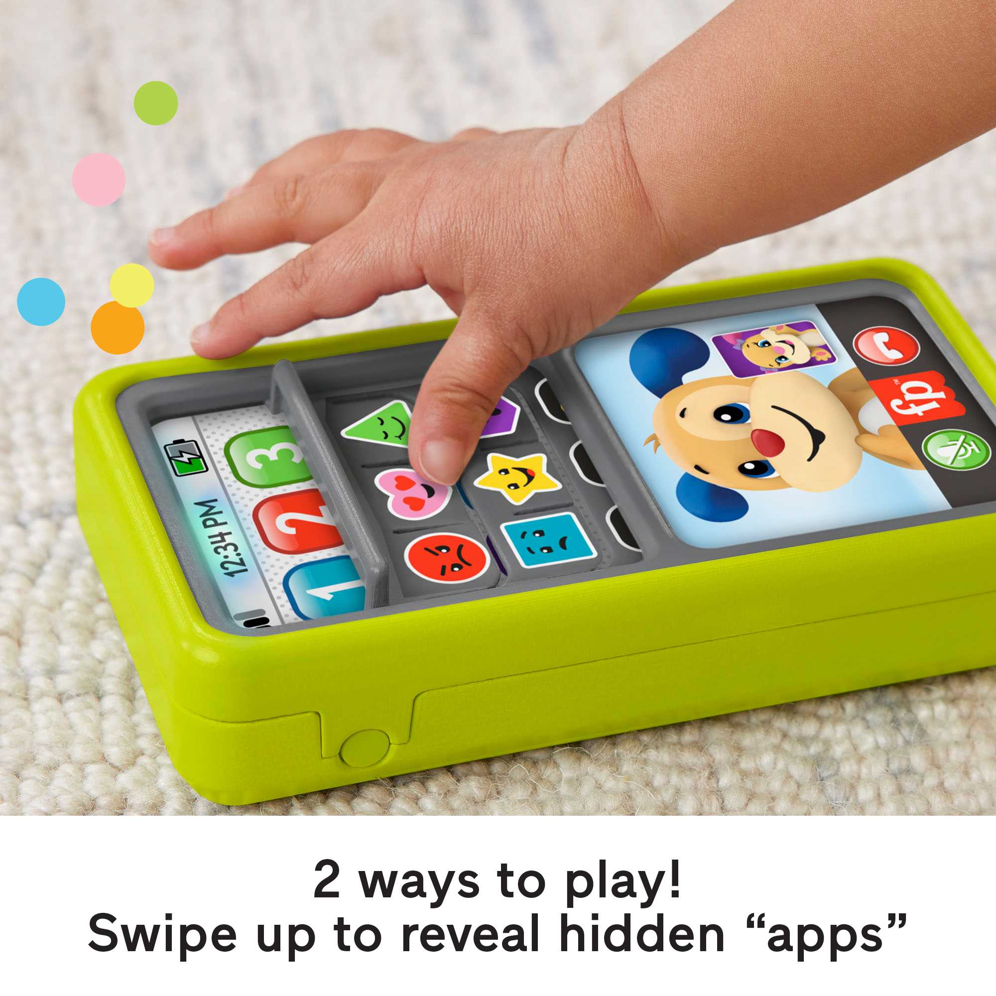 Fisher-Price Laugh & Learn Musical Toy Phone, 2-in-1 Slide To Learn Smartphone For Baby To Toddler - English & French Version