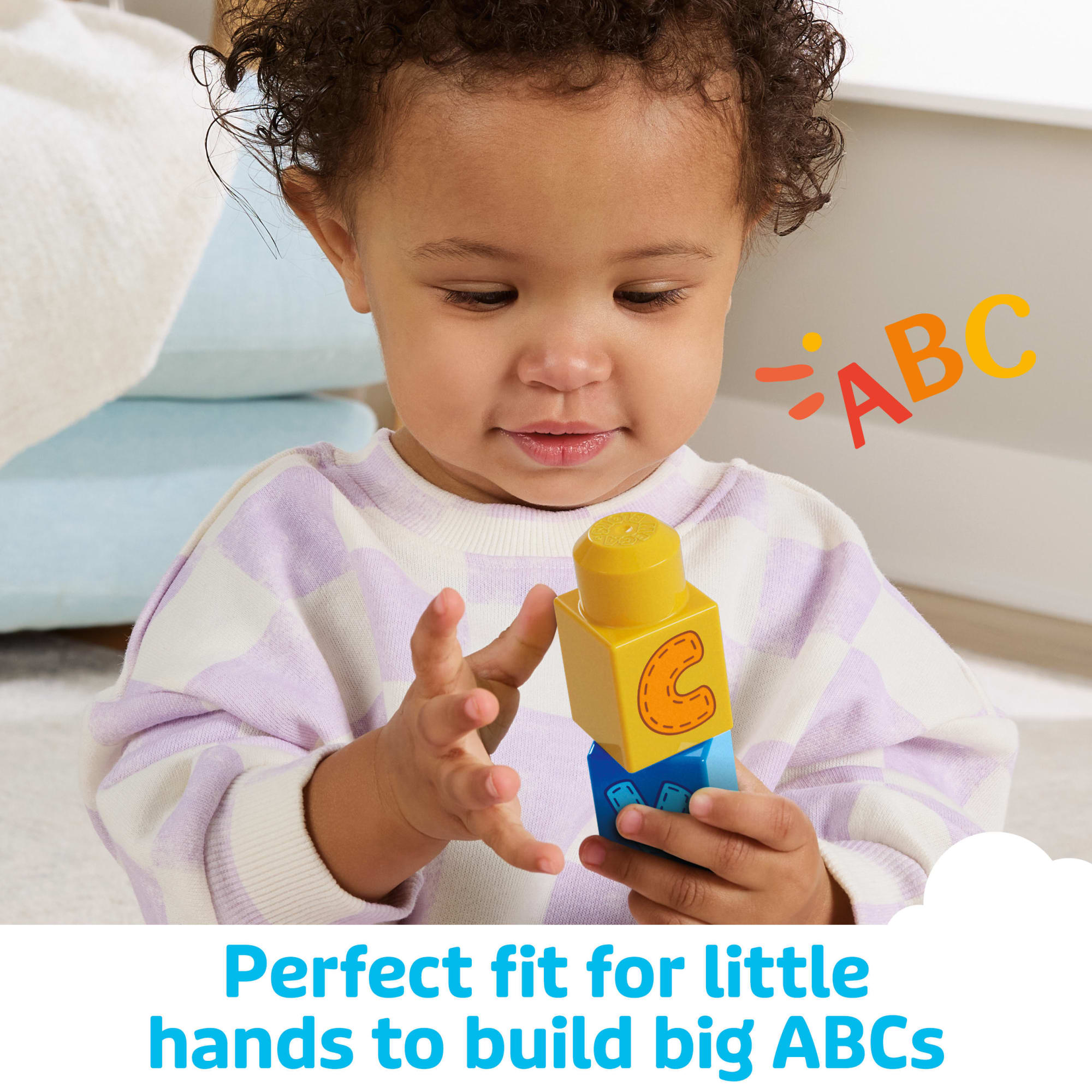 MEGA BLOKS ABC Learning Train Fisher Price Building Toy Blocks (60 Pieces) For Toddler