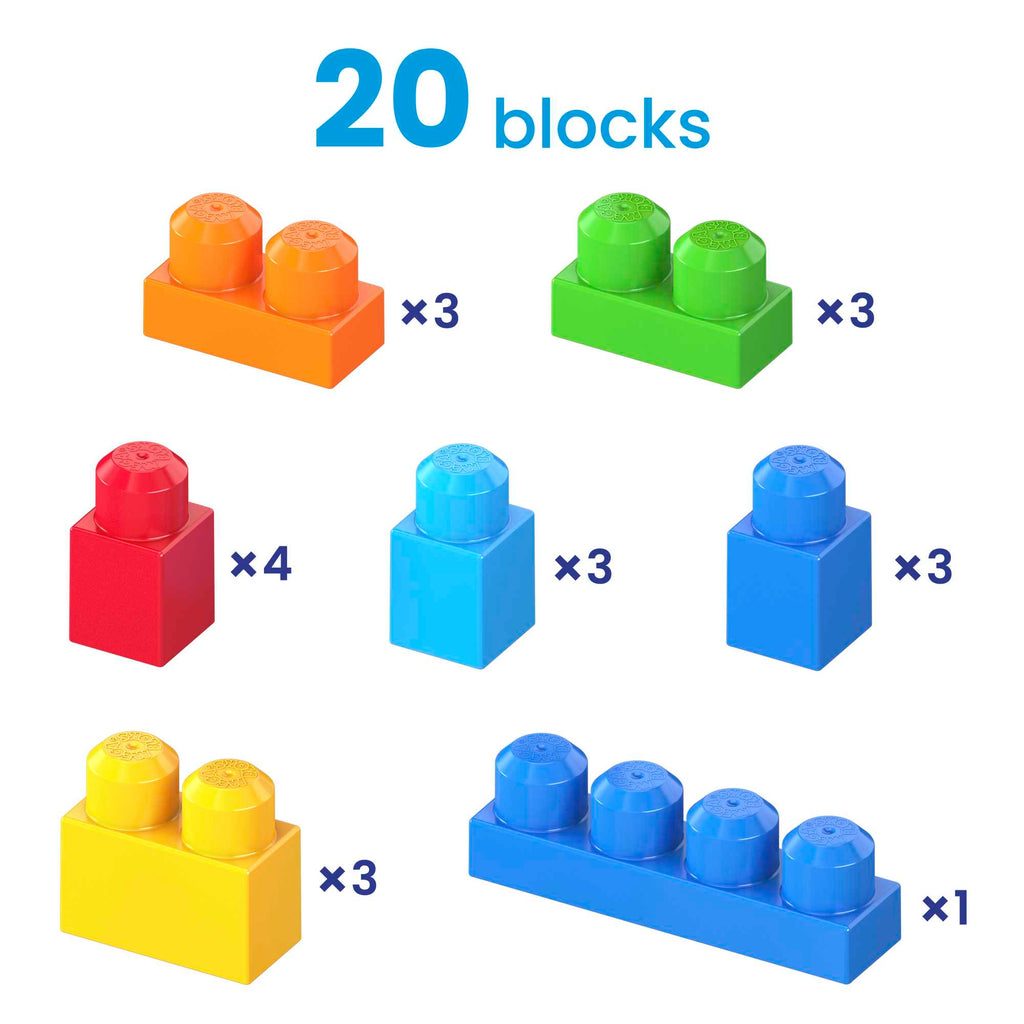 MEGA BLOKS Fisher Price Blue Block Scooping Wagon Building Toy (21 Pieces) For Toddler