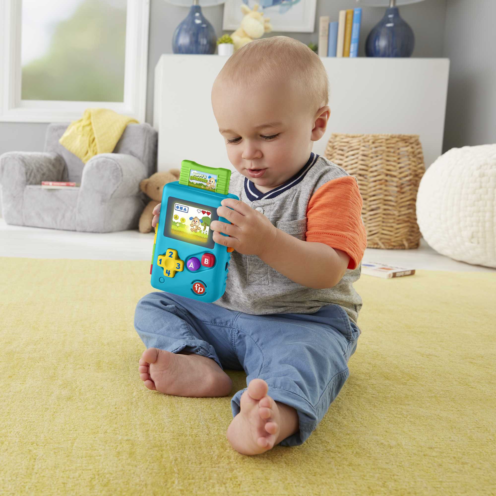 Fisher-Price Rires et Éveil Ma Première Console de Jeu Portable Édit Version Anglaise et Française