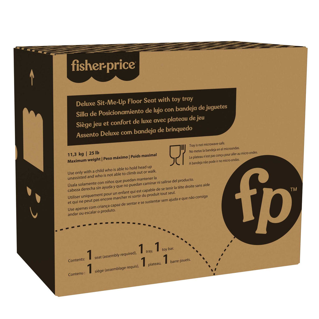 Fisher-Price Deluxe Sit-Me-Up Floor Seat Portable Baby Chair With Toy Bar, Rainbow Sprinkles