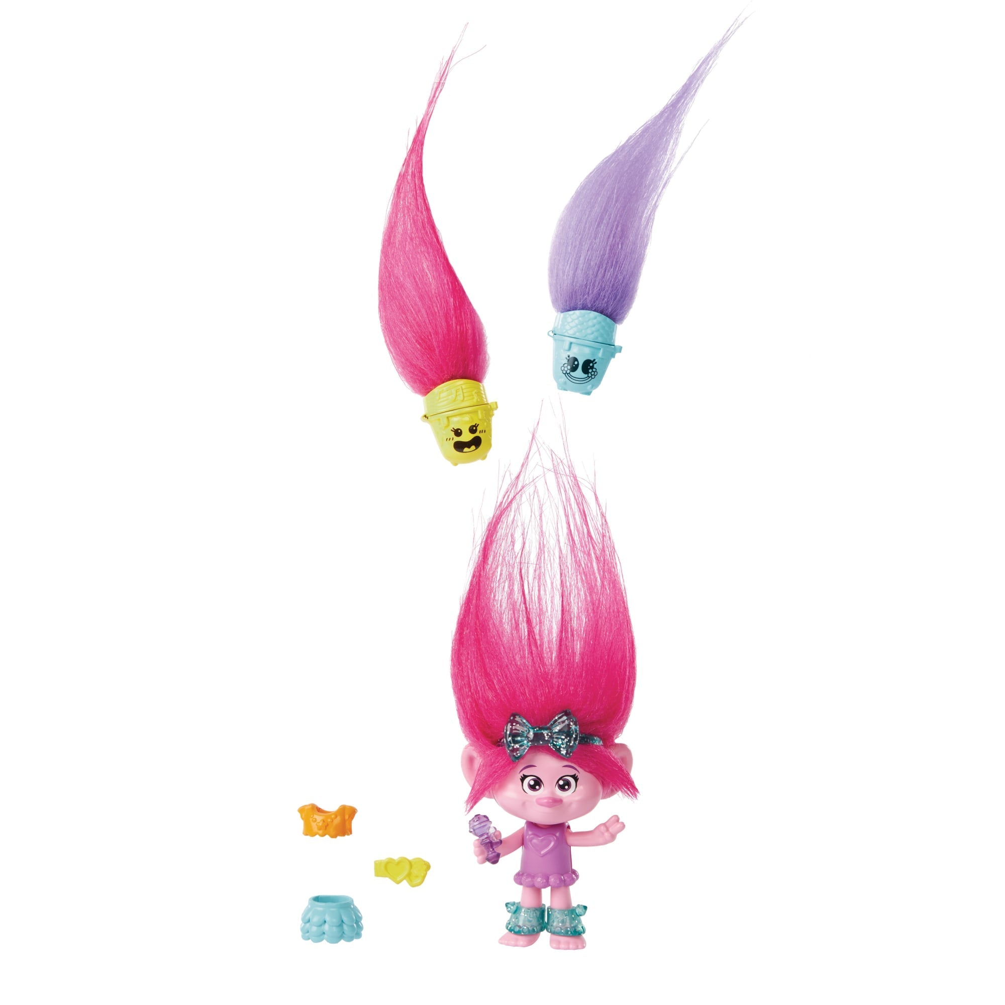 Dreamworks Trolls Band Together Hair Pops Queen Poppy Small Doll & Accessories, Toys inspired By The Movie