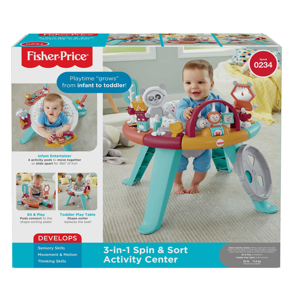 Fisher-Price 3-in-1 Spin & Sort Activity Center - Watermelon Mint