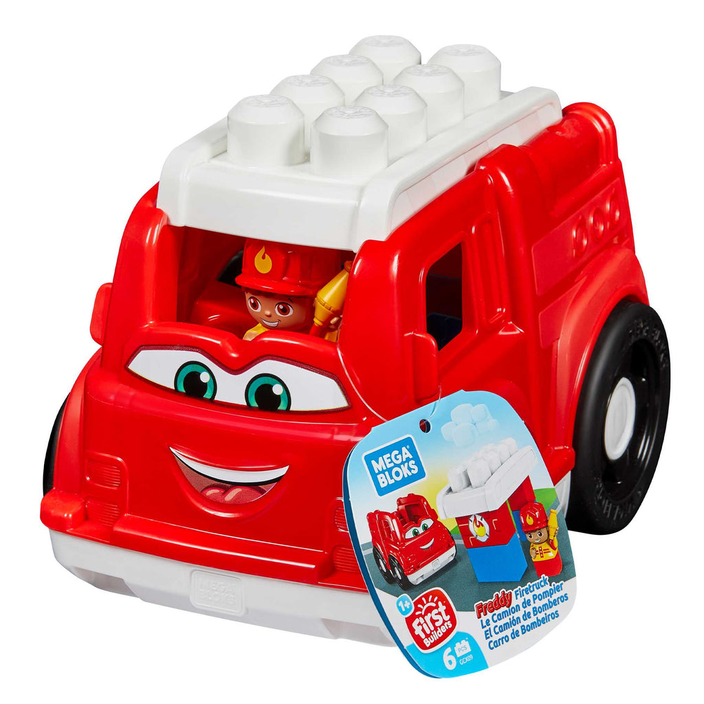 MEGA BLOKS Freddy Fire Truck Building Set With 4 Big Building Blocks