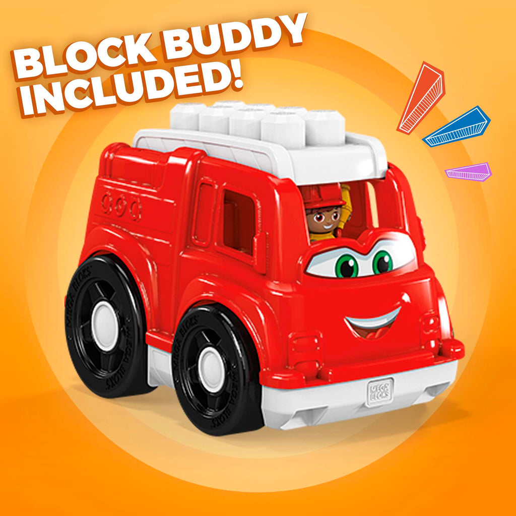 MEGA BLOKS Freddy Fire Truck Building Set With 4 Big Building Blocks