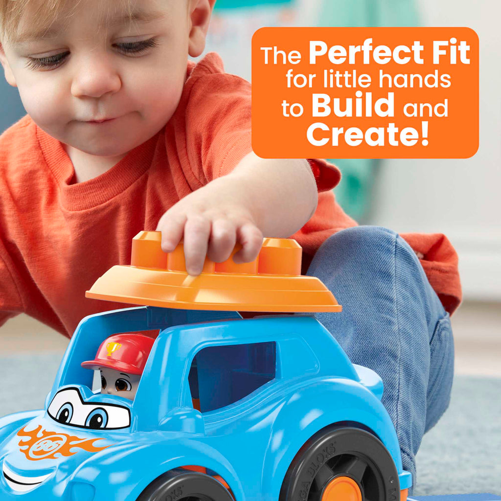 MEGA Bloks Ricky Race Car Building Toy Car, Blocks For Toddlers 1-3 (6 Pcs)