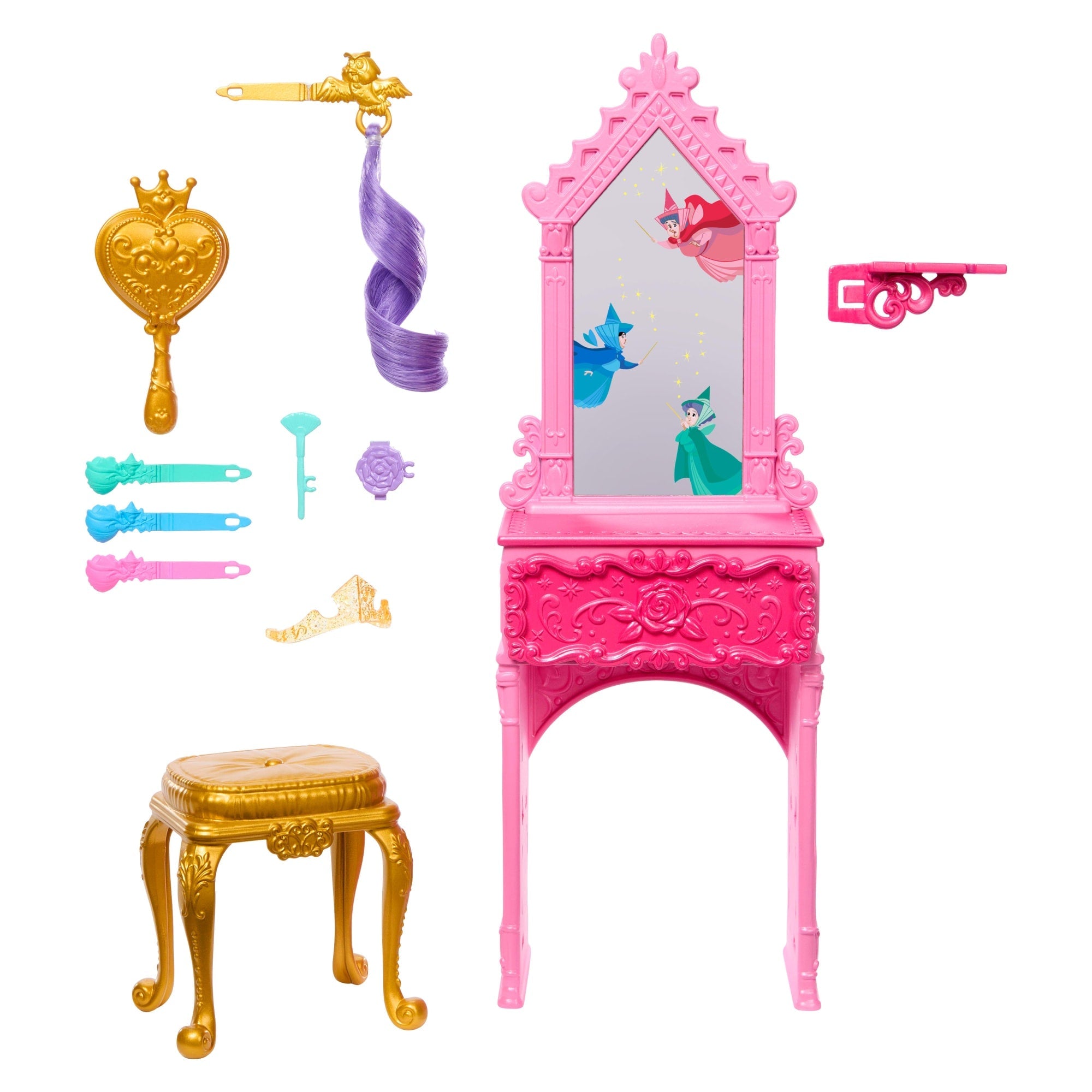 Disney Princess Enchanted Stories Aurora Styling Set W/ Vanity & 9 Accessories, Inspired By Movie