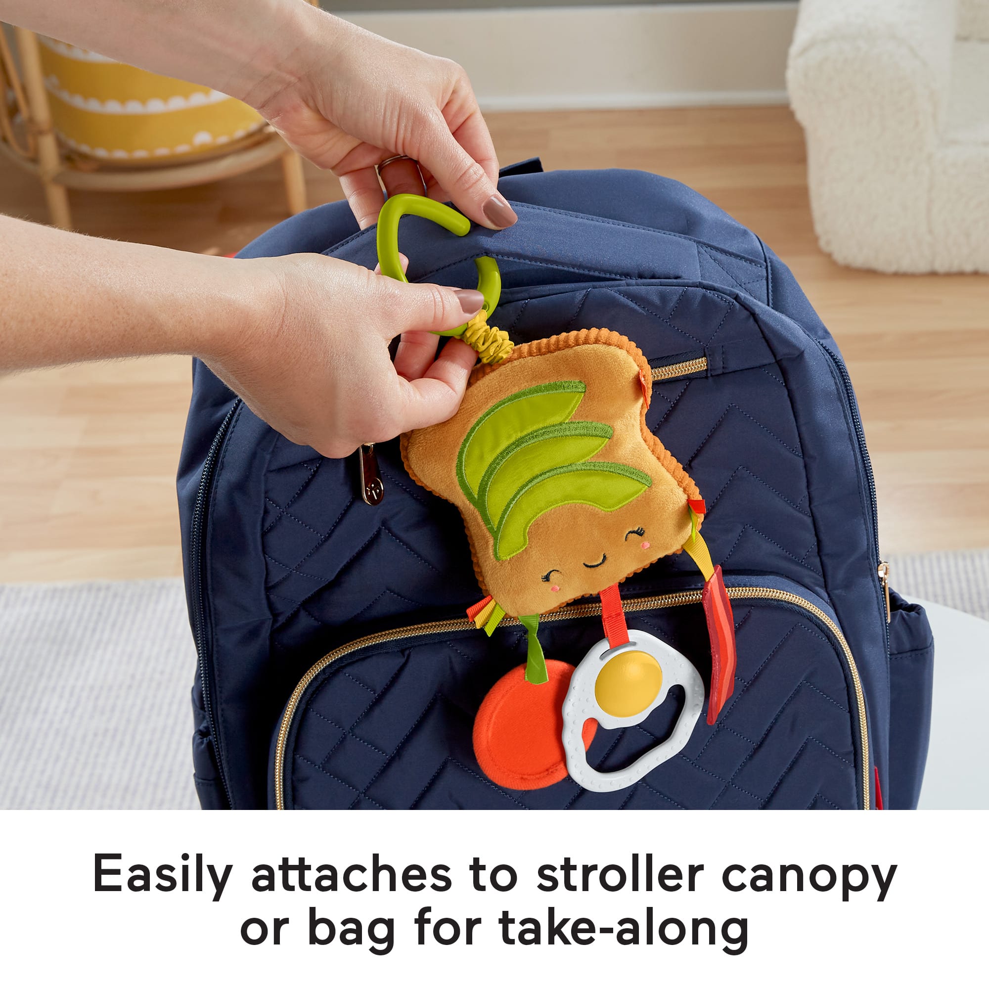 Fisher-Price Brunch & Go Avocado Toast infant Stroller Toy