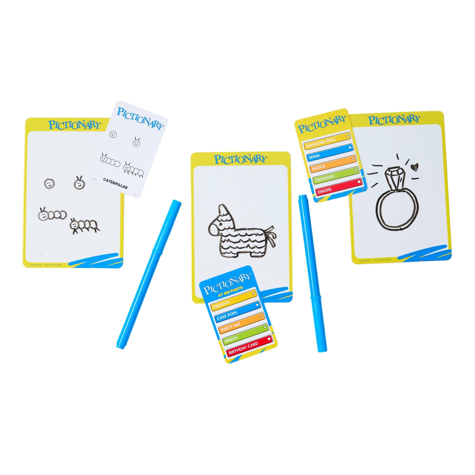 Pictionary Family Board Game For Kids, Adults And Game Night With Erasable Boards And Markers