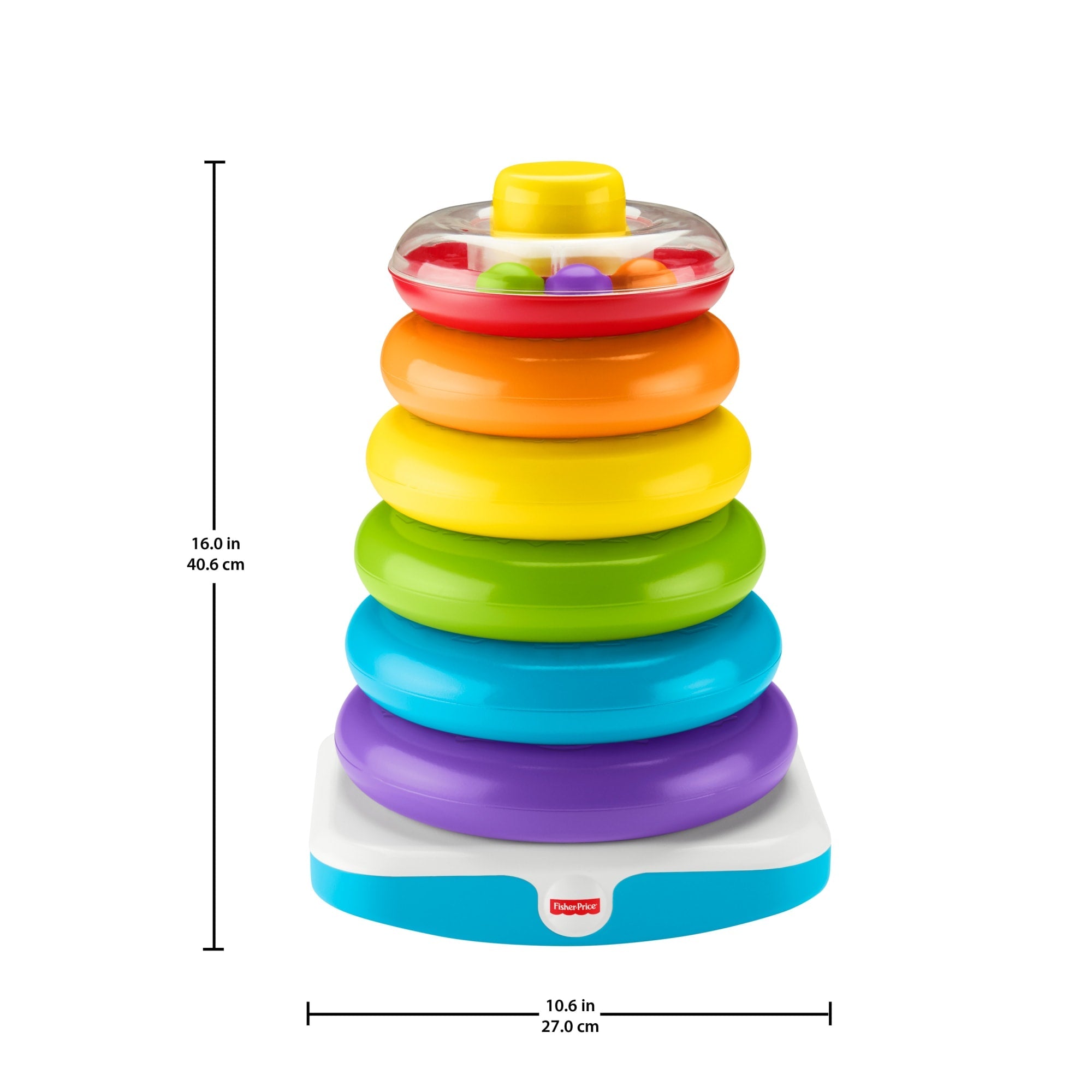 Fisher-Price Giant Rock-A-Stack Baby Toy, Ring Stacking Toy For Infants And Toddlers, 14+ Inches Tall
