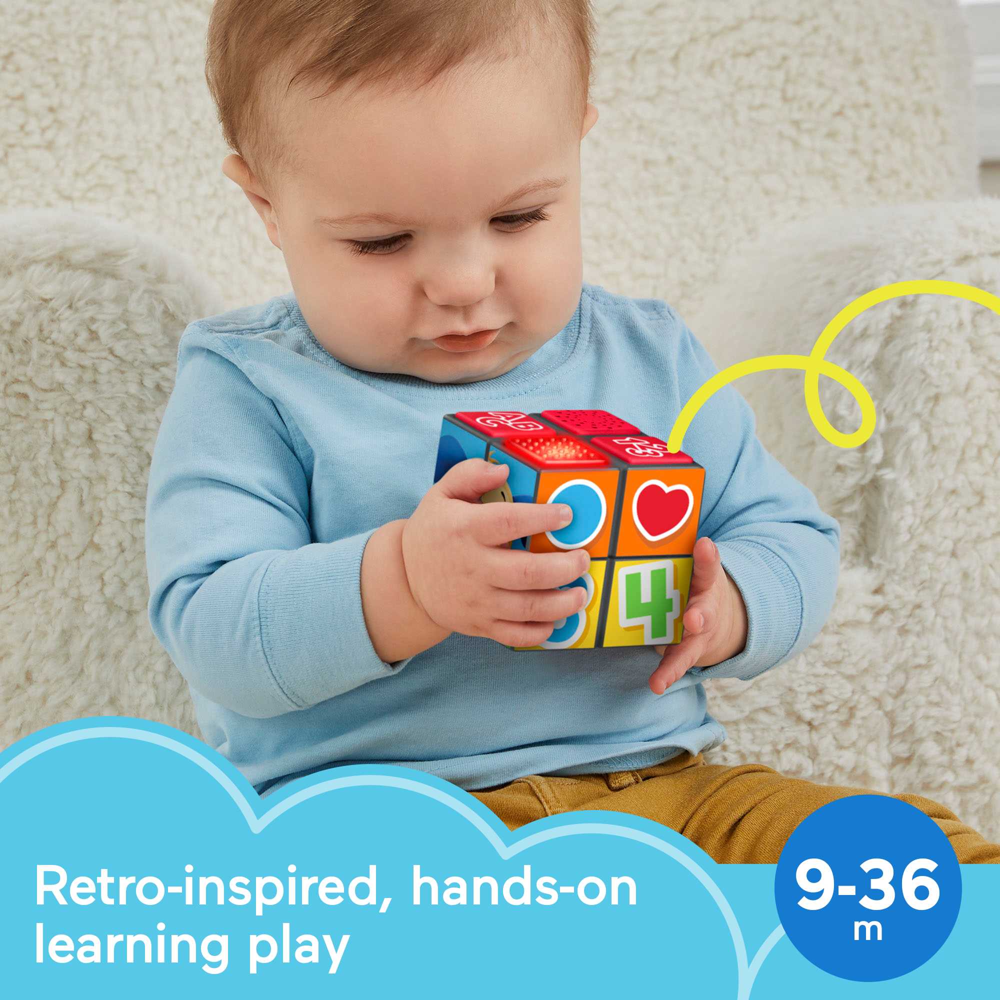 Fisher-Price Baby Learning Toy With Lights And Music, Puppy's Activity Cube - French Version